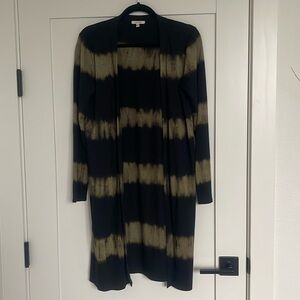 Black and tan lightweight cardigan duster